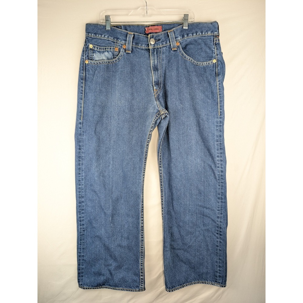 Vintage Levis Type 1 Jeans Mens 38x30 Blue Real Loose Baggy Skater Wide Leg Y2K